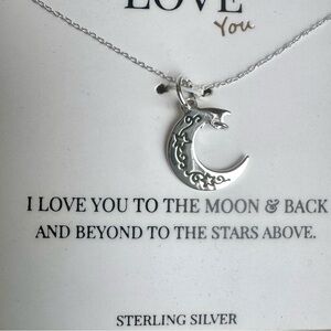 Sterling Silver Necklace by Footnotes.  Moon & Stars.